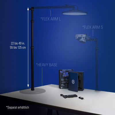 Elgato Master Mount L - Tischklemme mit ausfahrbarer Stange auf bis zu 125 cm, ¼-Zoll-Gewinde, Belic