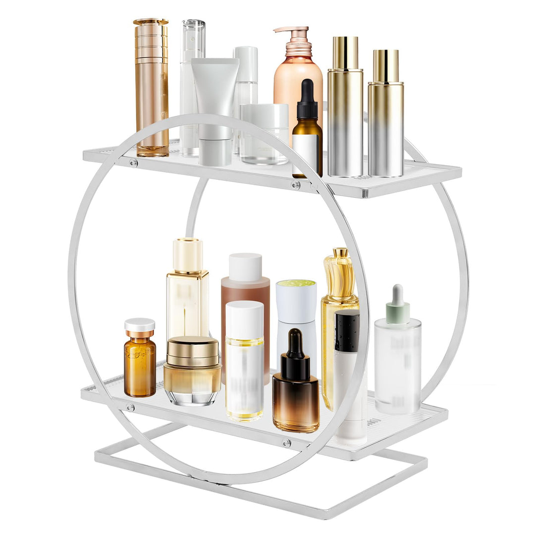 Makeup Organizer 2 stöckig Hautpflege Parfüm Organizer Perfume Storage Kosmetik Aufbewahrungsrega l2