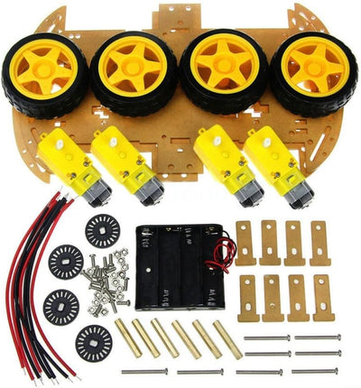 4WD Robot Smart Car Chassis Kits Auto mit Geschwindigkeits-Encoder für Arduino – Vier Reifen, Omni-W