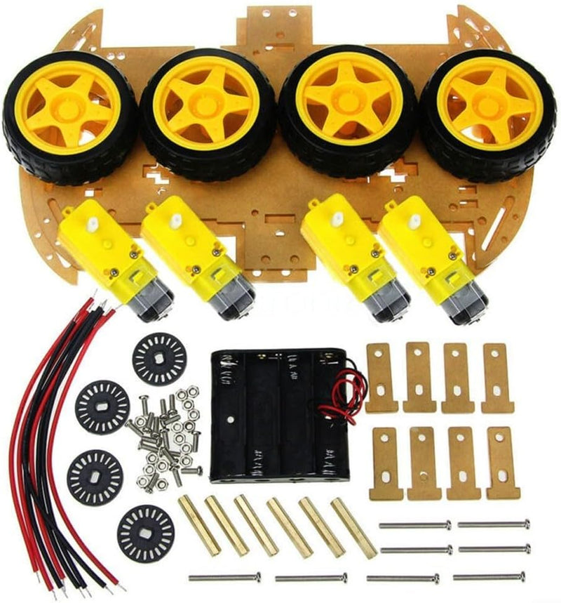 4WD Robot Smart Car Chassis Kits Auto mit Geschwindigkeits-Encoder für Arduino – Vier Reifen, Omni-W