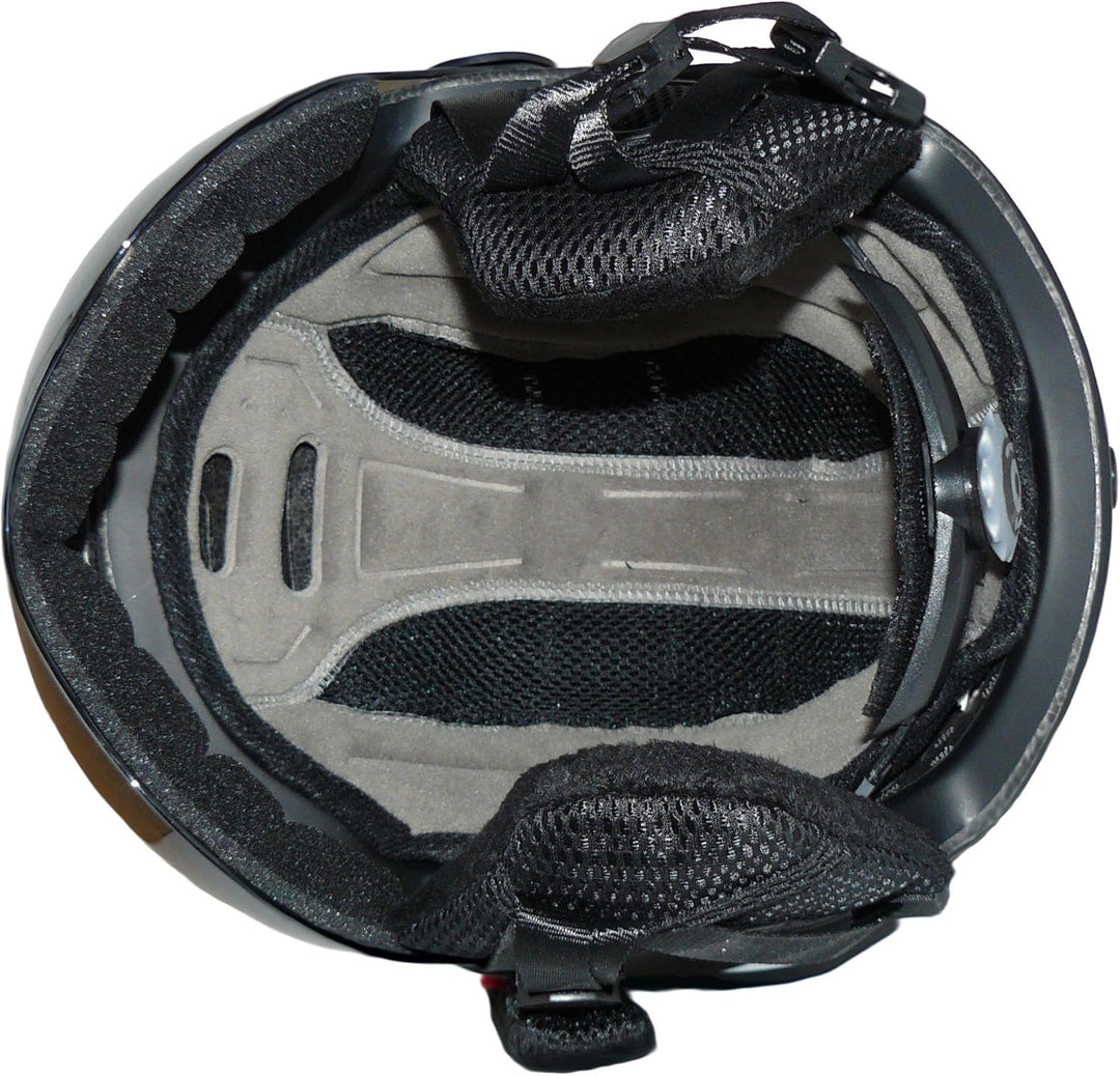 protectWEAR Skihelm MS95 schwarz matt mit Zwei Visieren klappbar, L