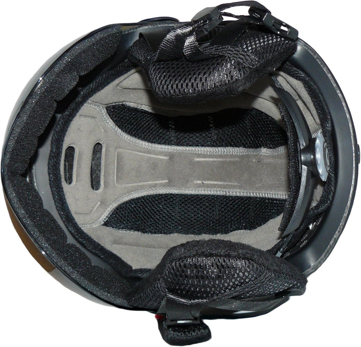 protectWEAR Skihelm MS95 schwarz matt mit Zwei Visieren klappbar, L