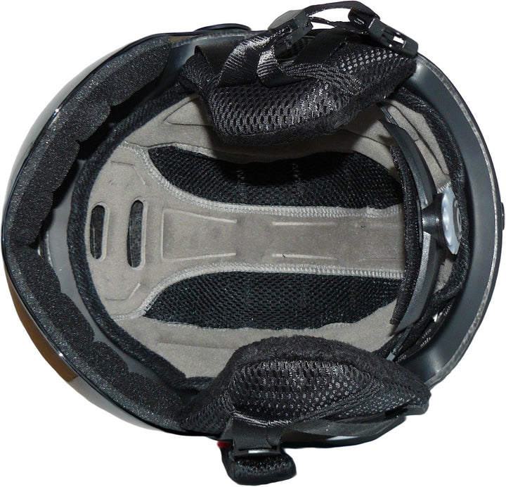 protectWEAR Skihelm MS95 schwarz matt mit Zwei Visieren klappbar, M