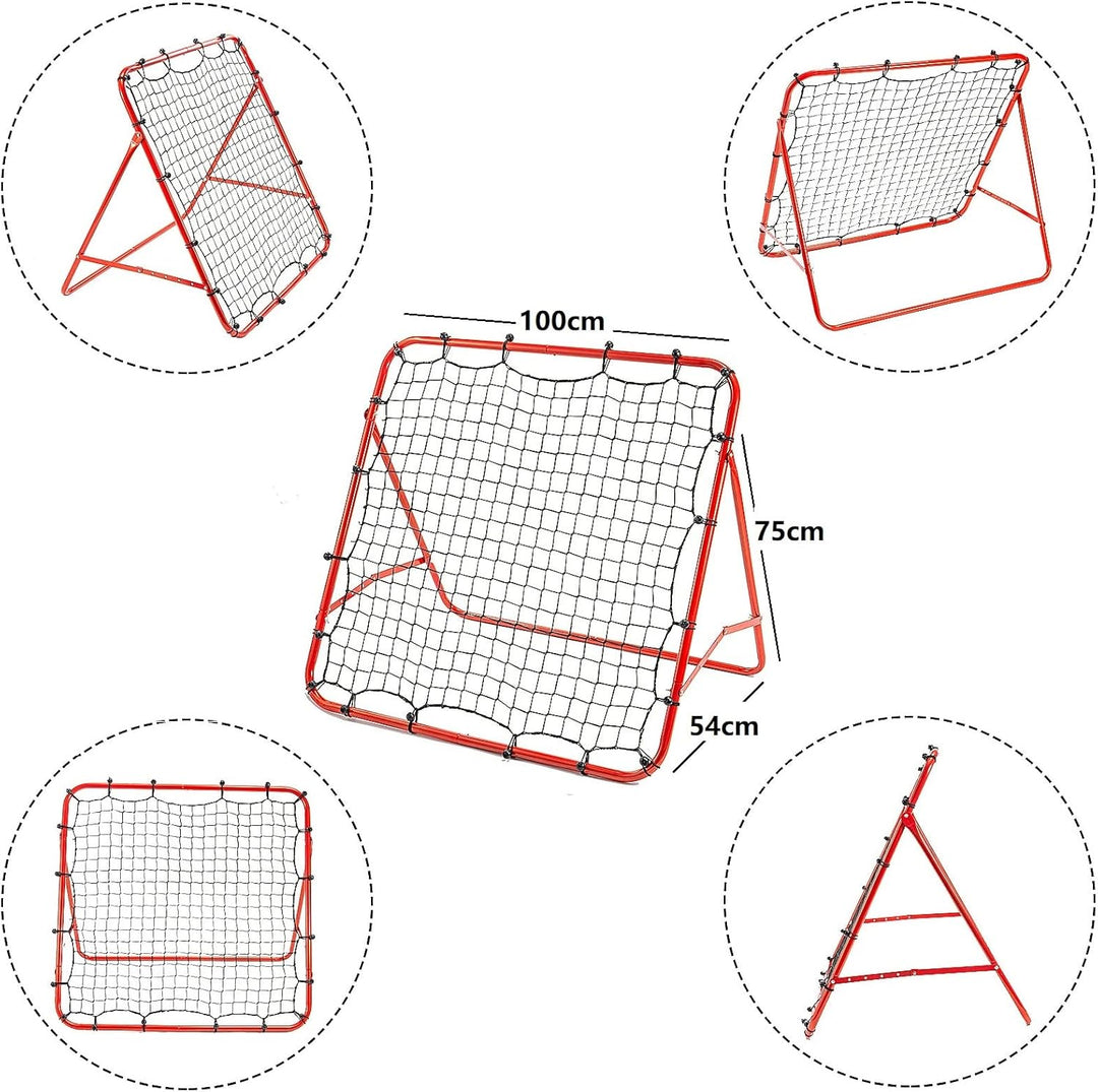Fussball Rebound Netz Kinder und Jugendliche Tragbares Prellwand Verstellbar Fussballtor Kicker für