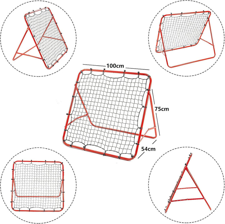 Fussball Rebound Netz Kinder und Jugendliche Tragbares Prellwand Verstellbar Fussballtor Kicker für