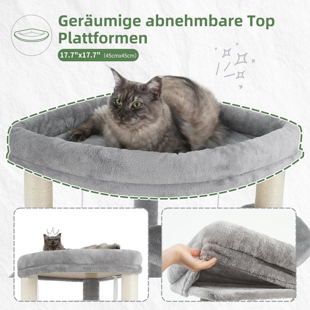 Gitelsnour Eck-Kratzbaum, Katzenbaum für Innenbereich, Mehrstöckiges katzenkratzbaum mit vollständig