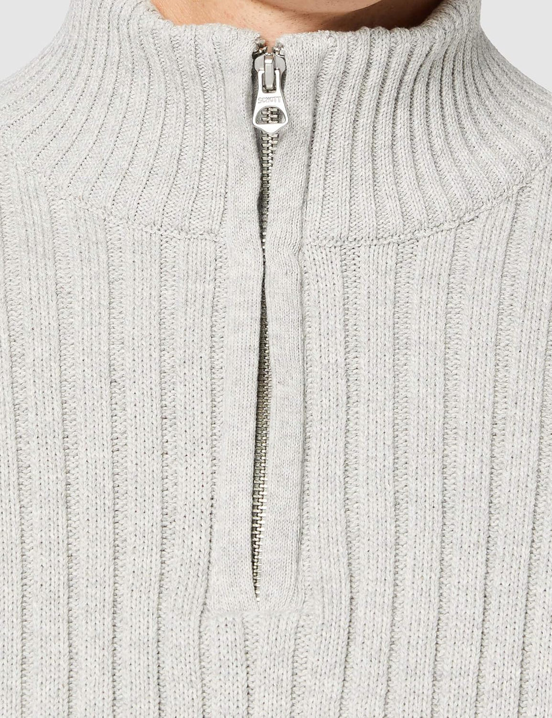 Schott NYC Herren Pullover S Hea L.grey, S Hea L.grey
