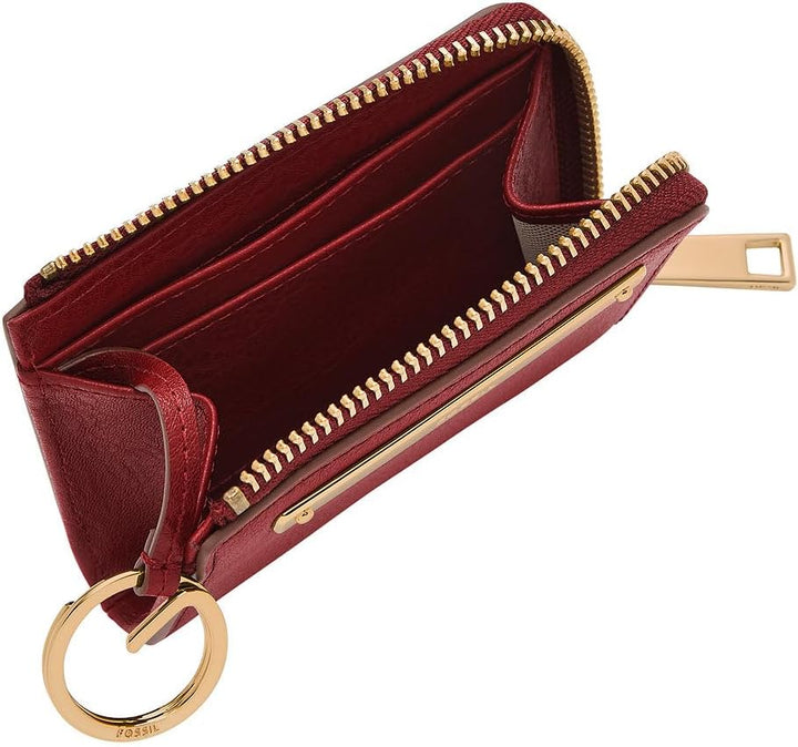 Fossil Liza Portemonnaie aus Leder oder Polyester für Damen Dunkelrot, Dunkelrot