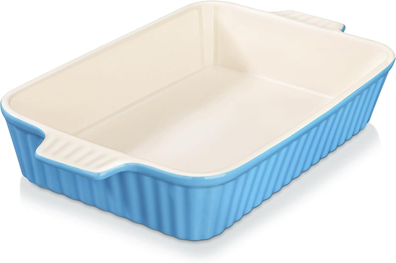 MALACASA, Serie Bake.Bake, Auflaufform gross 37.5 cm mit 3 Liter für 4-6 Personen, Keramik Auflauffo