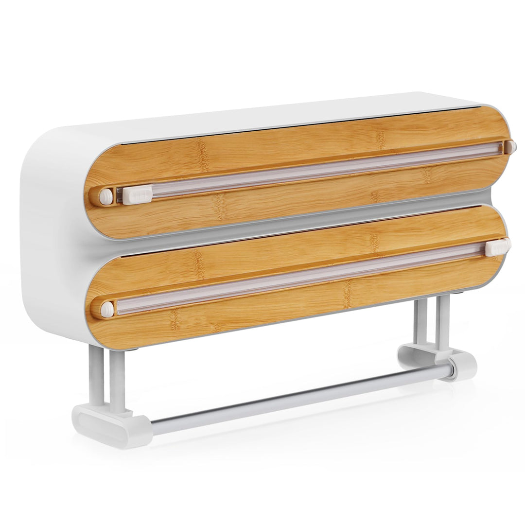Holz Frischhaltefolienspender, Magnetisch Alufolienspender und Frischhalte, Wandrollenhalter Küche m