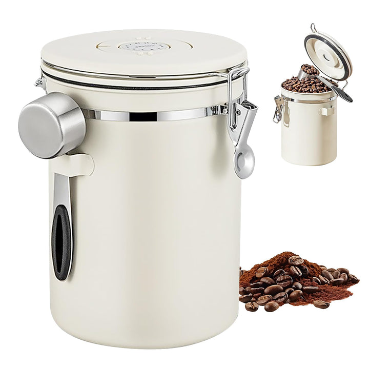 Kaffeedose Luftdicht, 2,8 L Kaffeebohnen Behälter aus Edelstahl Kaffeedose Luftdicht 1kg Bohnen Vaku