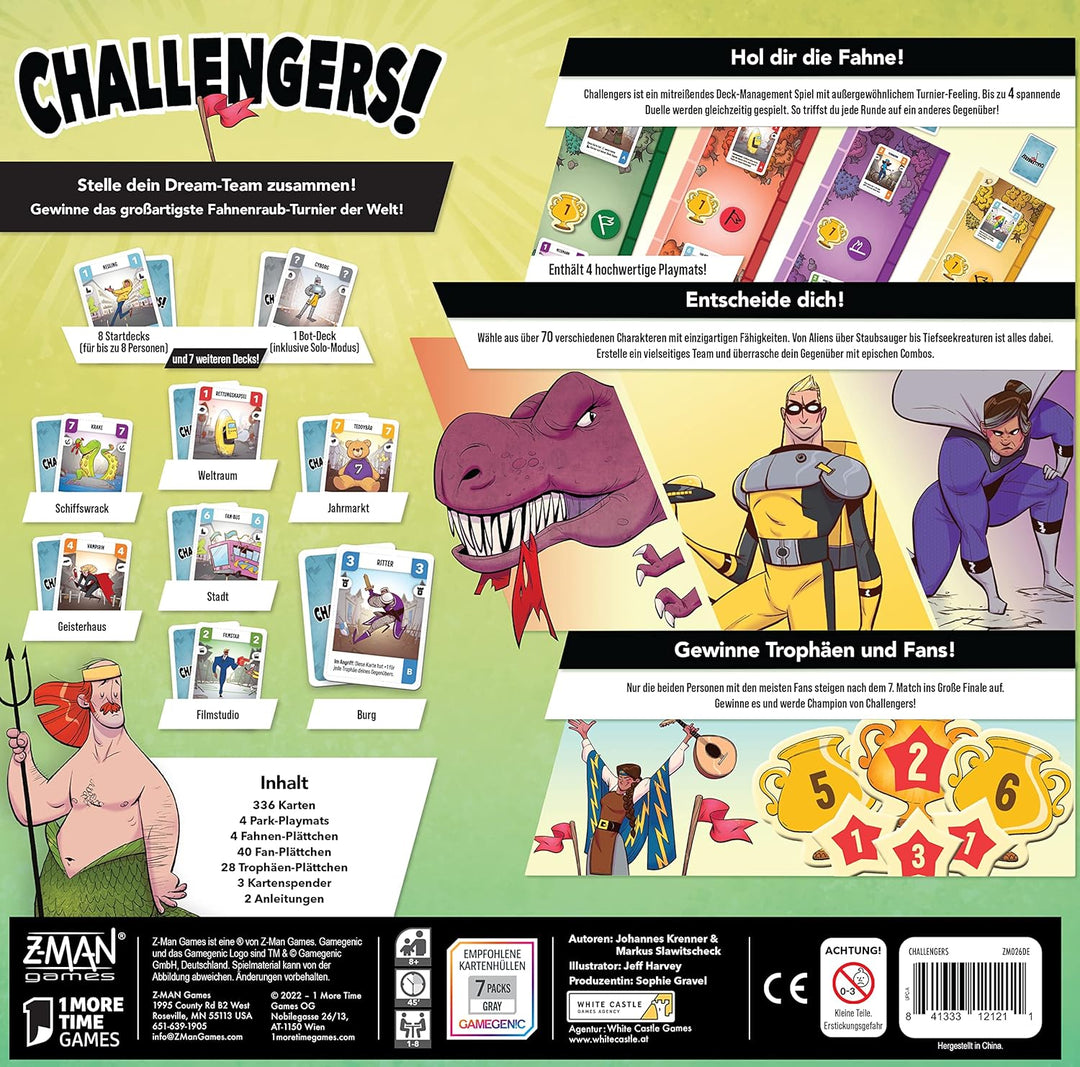 ZMan, Challengers!, Kennerspiel des Jahres 2023, Familienspiel, Kartenspiel, 1-8 Spieler, Ab 8+ Jahr