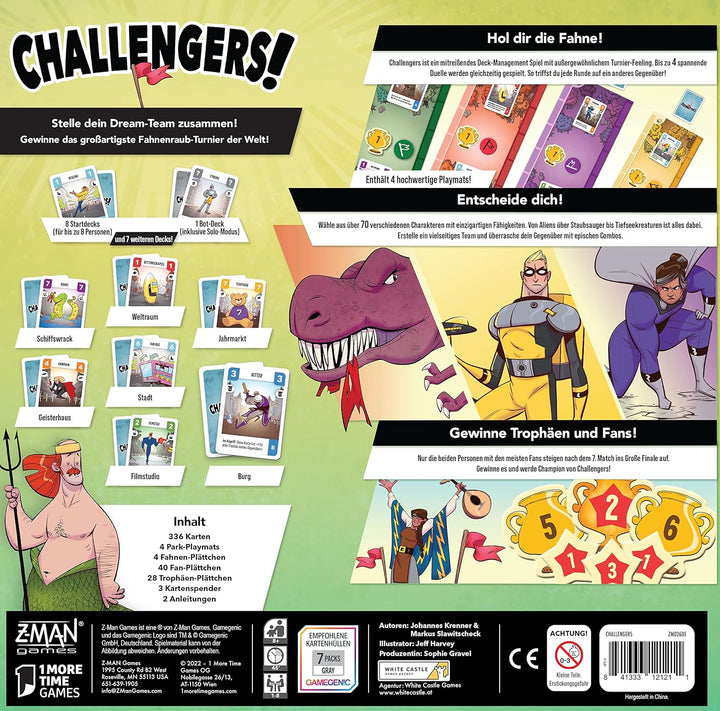 ZMan, Challengers!, Kennerspiel des Jahres 2023, Familienspiel, Kartenspiel, 1-8 Spieler, Ab 8+ Jahr