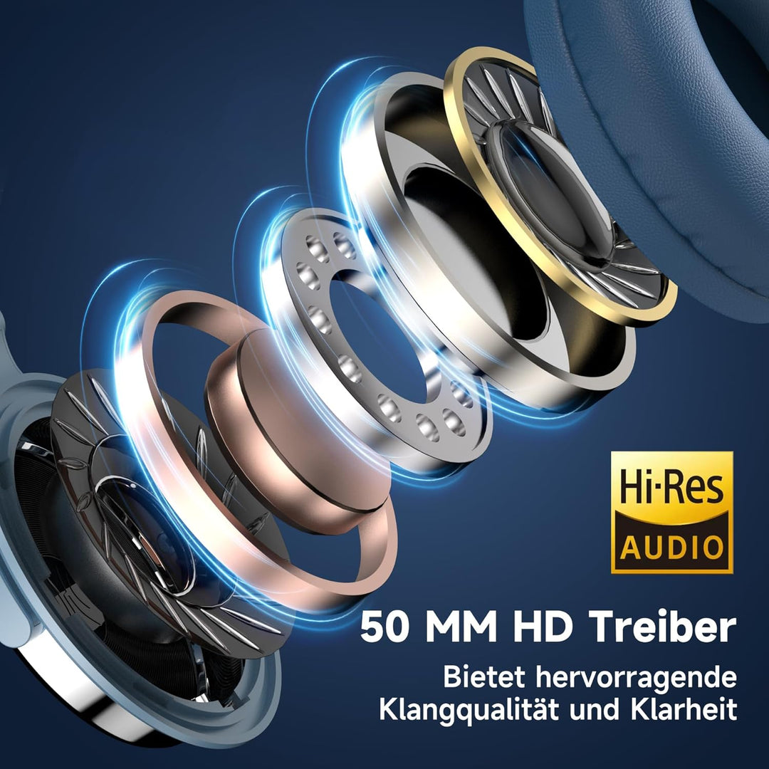 OneOdio Over Ear Kopfhörer mit Kabel, 50mm Treiber, Bassklang, 6.35 & 3.5mm Klinke, Share-Port, Gesc