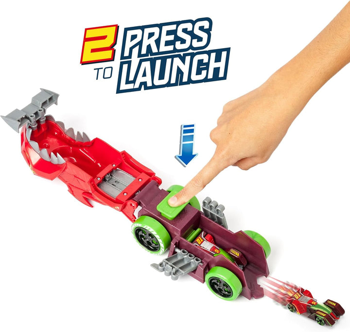 T- Racers Mix 'N Race Squad Launcher Drache, der Sich in einen Launcher verwandelt. Enthält 2 Exklus