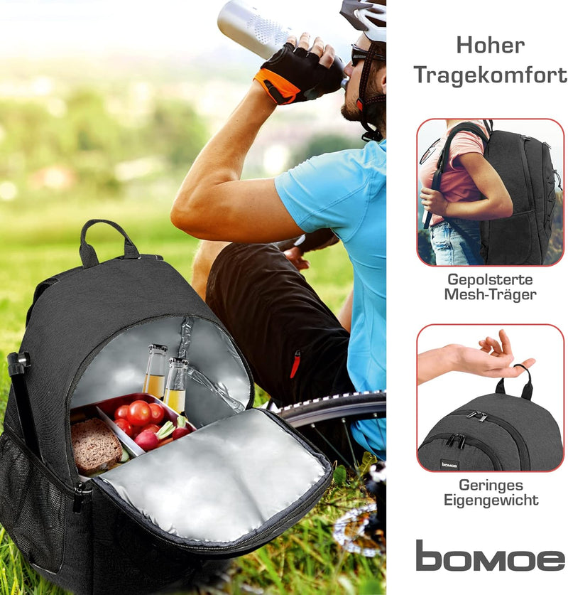 bomoe Kühlrucksack 35L - Outdoor Rucksack mit 16h Kühlfunktion - Strandrucksack mit vielen Taschen z