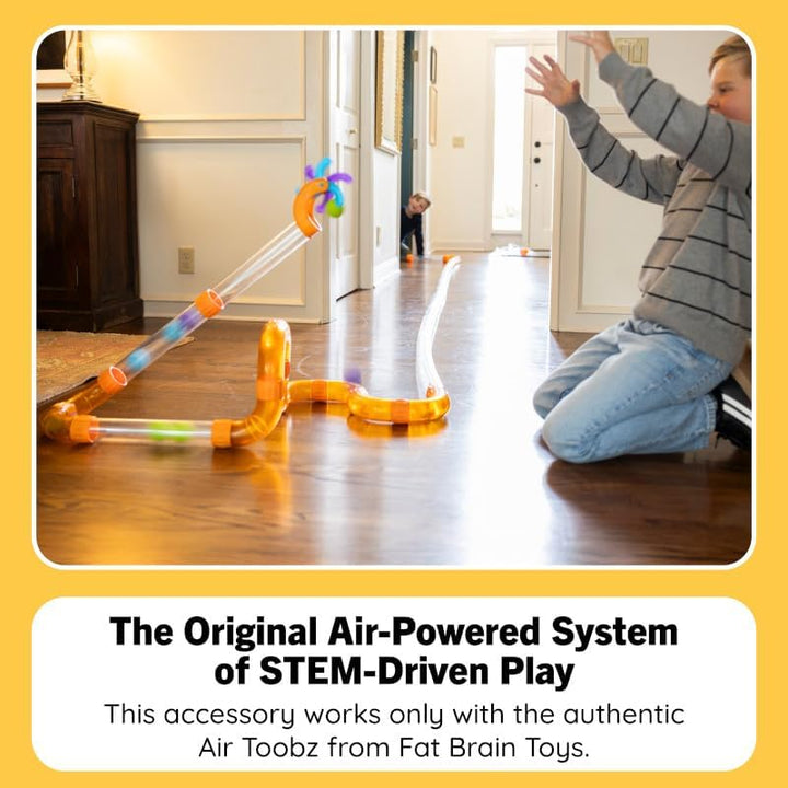 Fat Brain Toys Air Toobz Mega Run, Erweiterungsset für Luftrohrbahn mit 30,5 m Schlauch, 6 Verbinder