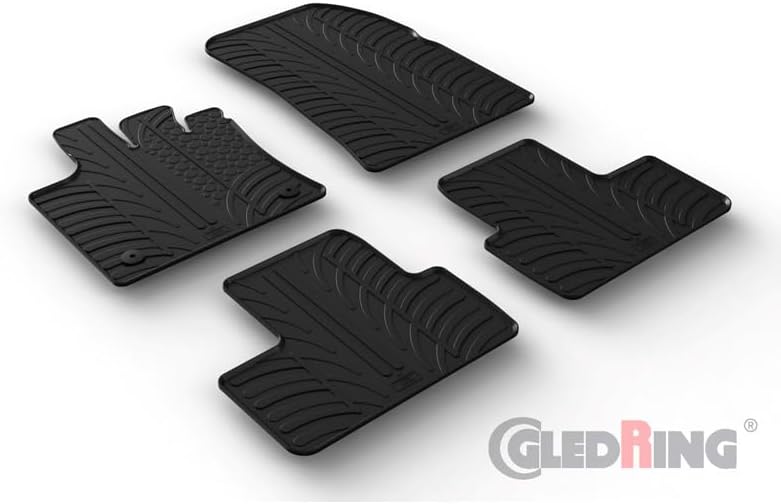 Gledring Satz Gummimatten kompatibel mit Renault Captur II 1/2020- (T Profil 4-teilig + Montage-Clip