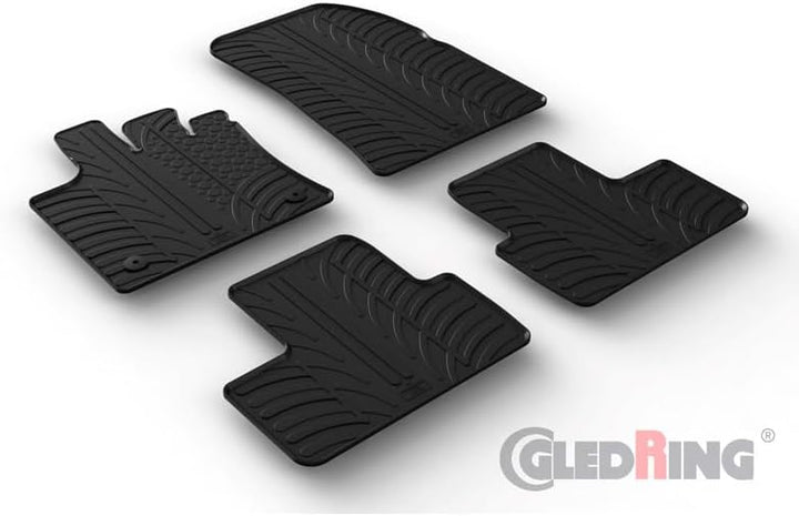 Gledring Satz Gummimatten kompatibel mit Renault Captur II 1/2020- (T Profil 4-teilig + Montage-Clip