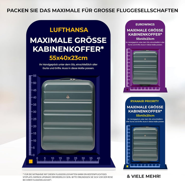 Aerolite Erweiterbar 55x40x20cm auf 55x40x23 cm Lufthansa Eurowings Ryanair Wizz Air Priorität und m