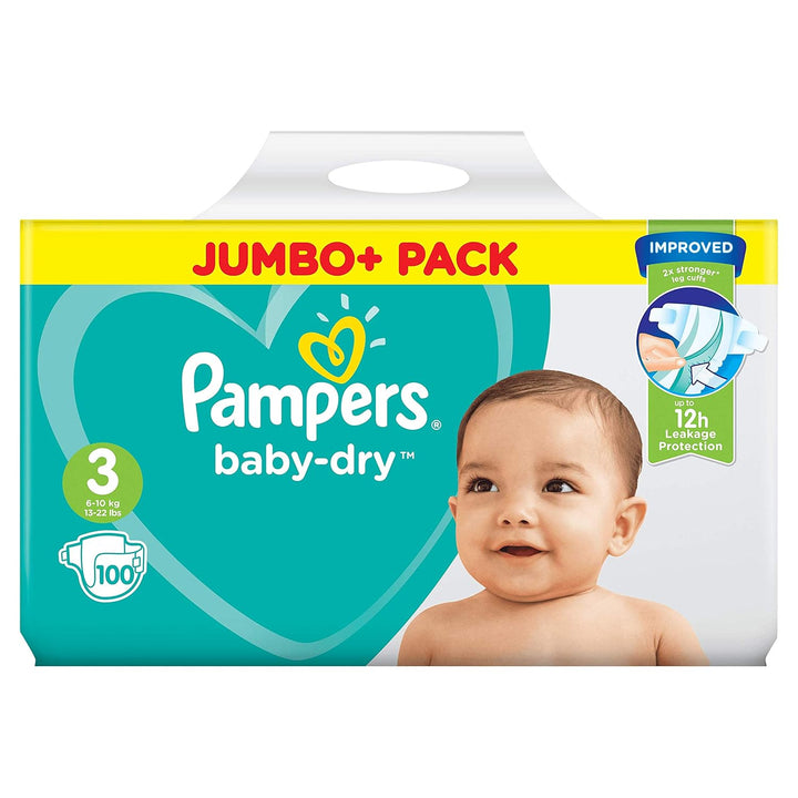 Pampers (Alte Version), Baby Windeln, Grösse 3 (6-10 kg), 100 Stück,