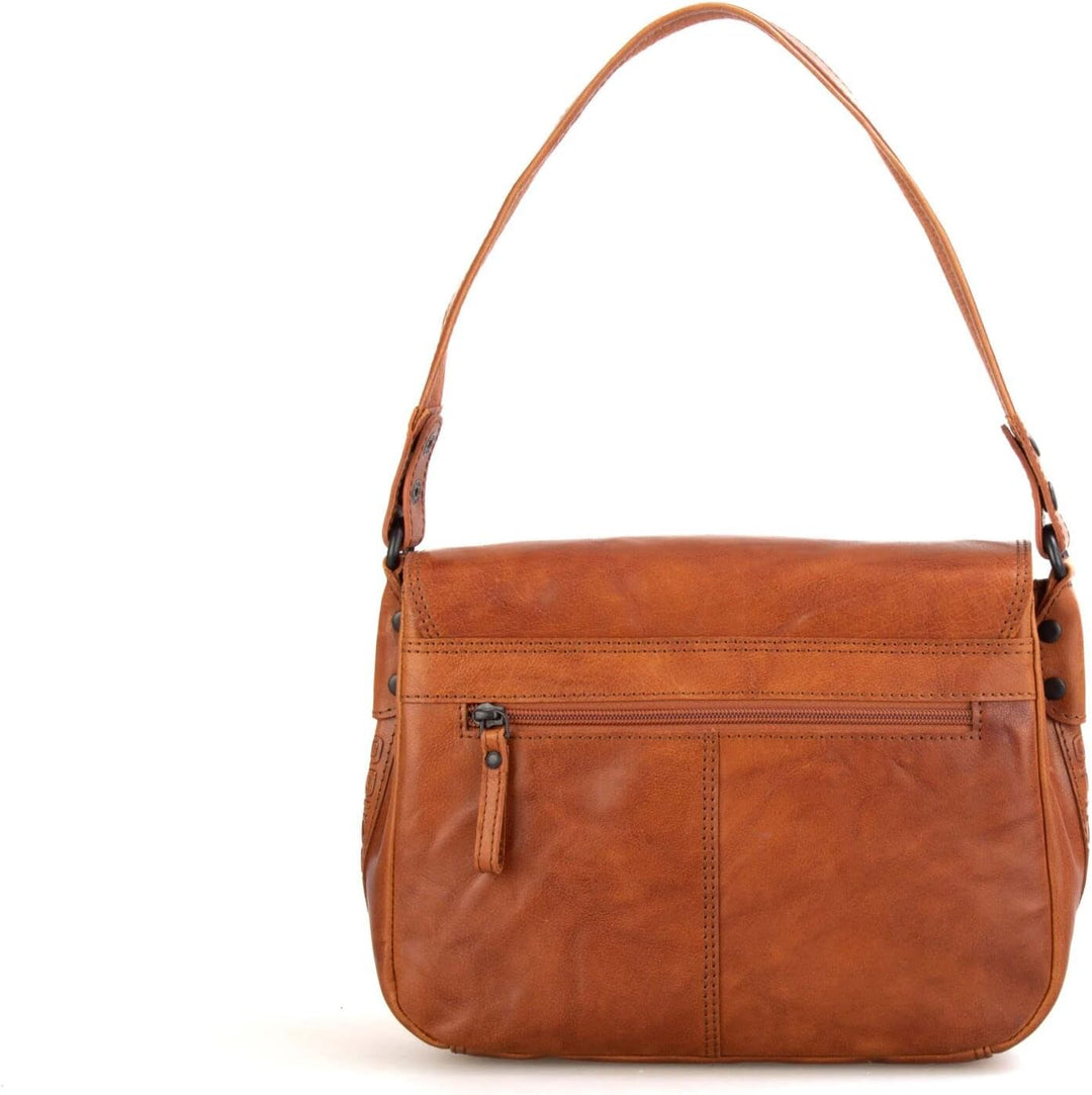 Spikes & Sparrow Umhängetasche echt Leder Damen - 021616 Cognac, Cognac