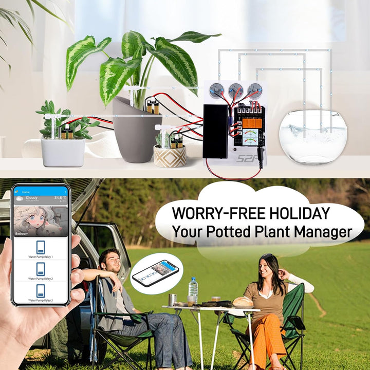 GeeekPi Plant Watering Kit für Arduino UNO R4 WiFi, mit UNO R4 Wifi Microcontroller Board, Soil Mois