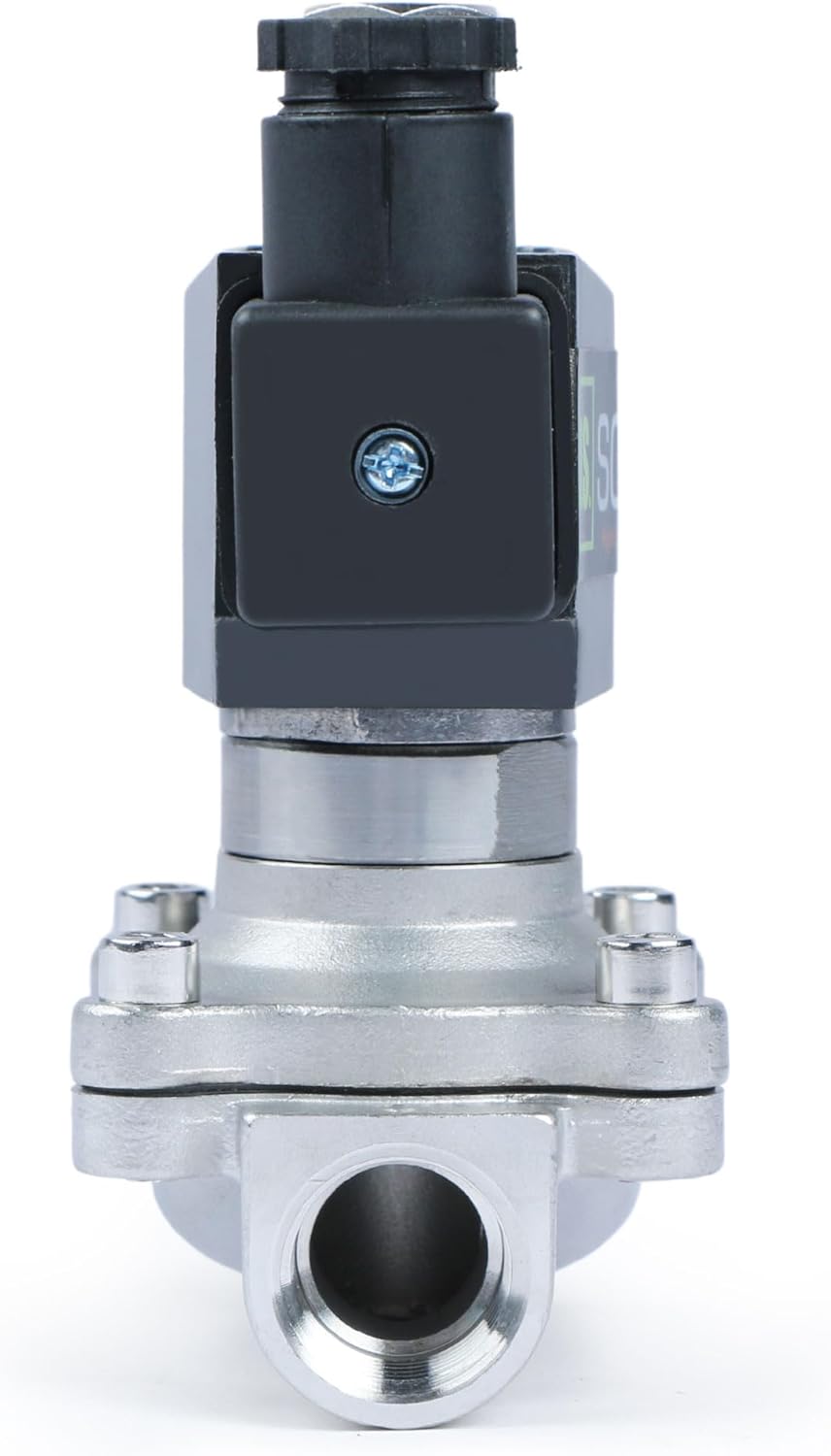 U.S. Solid 1/2" Elektrisch Magnetventil 12V DC Edelstahl stromlos offen VITON Wasser Luft Öl G Gewin
