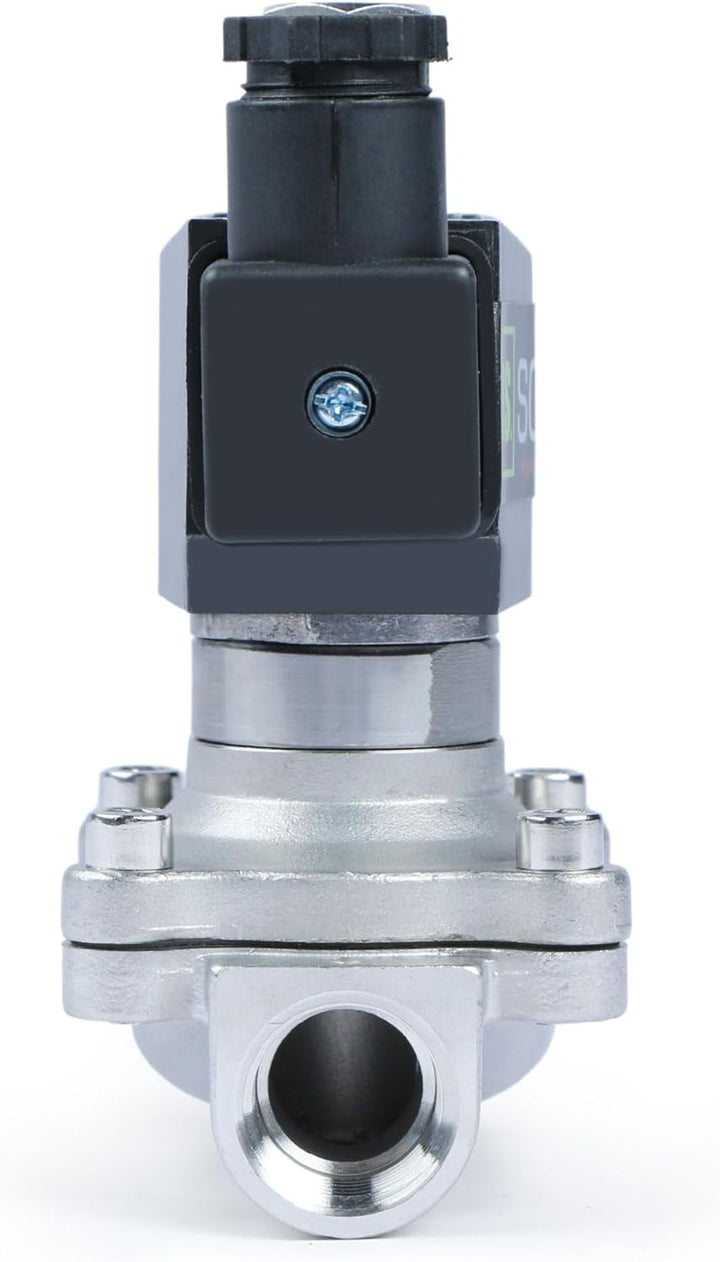 U.S. Solid 1/2" Elektrisch Magnetventil 12V DC Edelstahl stromlos offen VITON Wasser Luft Öl G Gewin