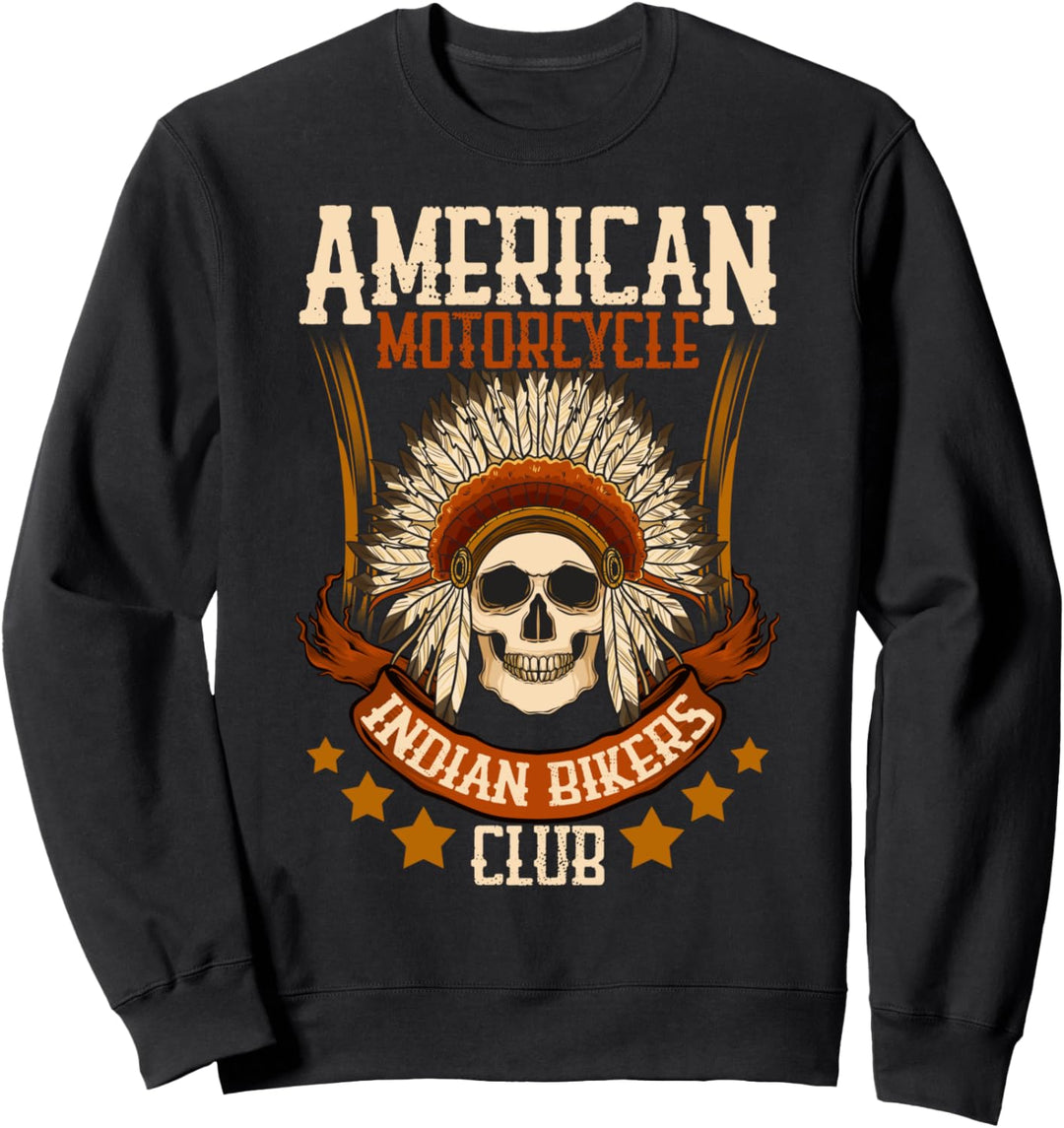American Motorcycle Indian Bikers Club Chopper Biker Sweatshirt