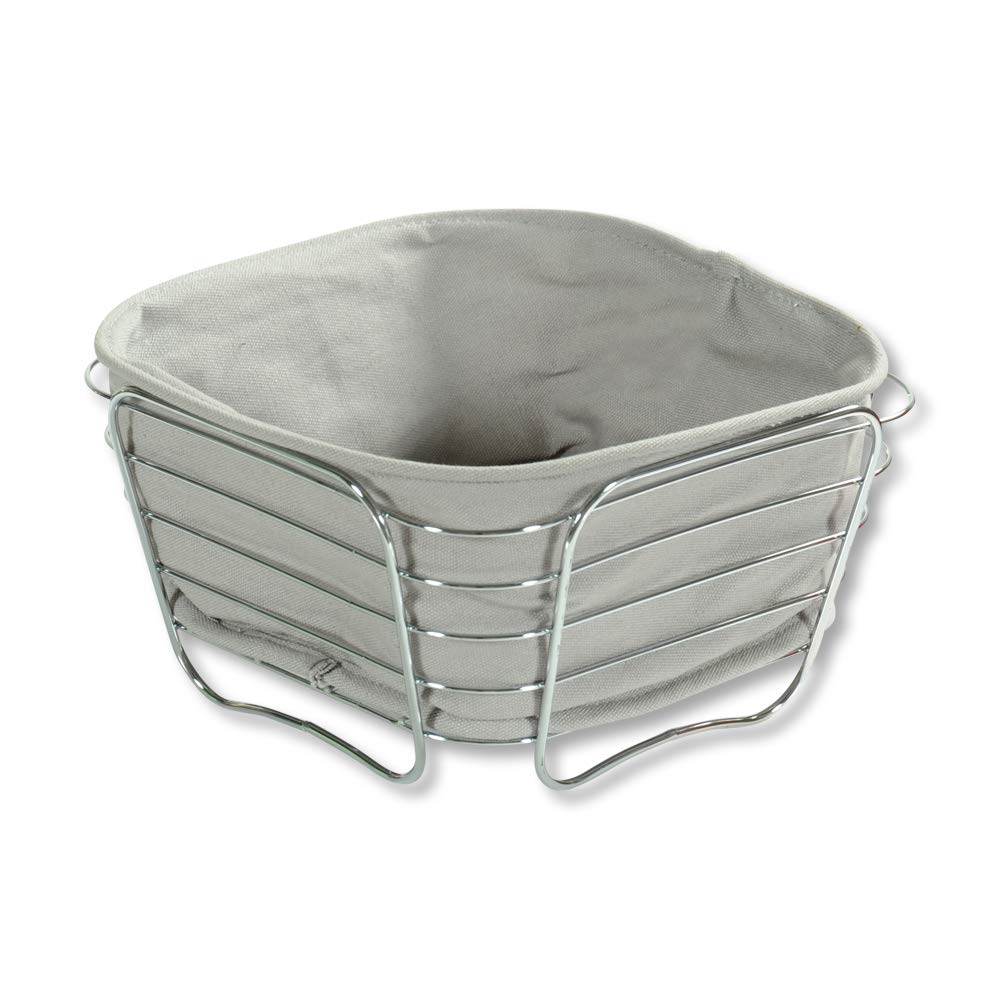 Kesper | Brot- und Obstkorb, Material: Metall, Masse: 21 x 21 x 11 cm, Farbe: Grau | 90871 21.0 x 21