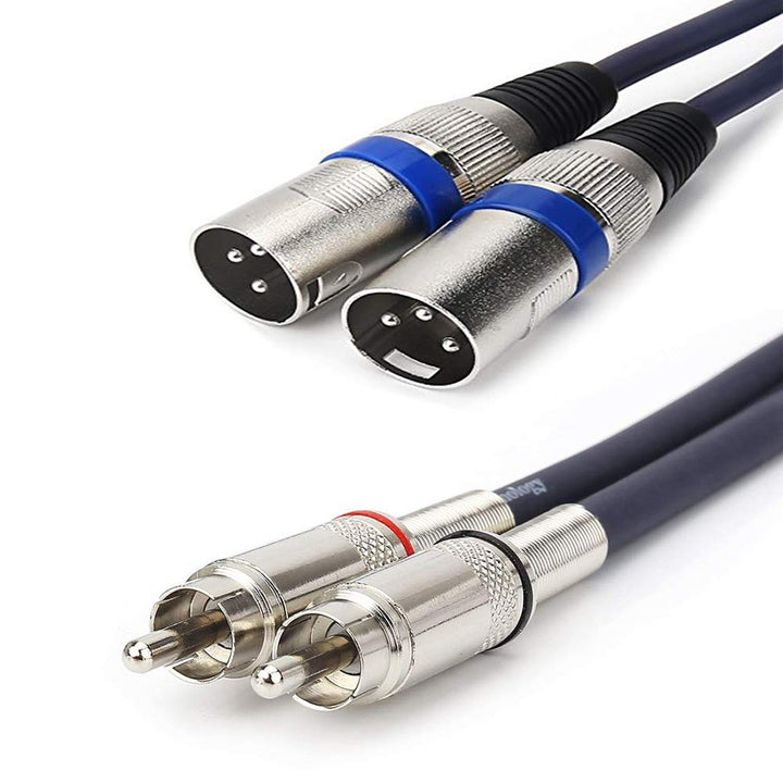 HTRUIYATY 2×XLR Männlich Kable Auf 2×Cinch Kabel RCA kable,Hochwertiger XLR-Stecker,XLR Mikrofon XLR