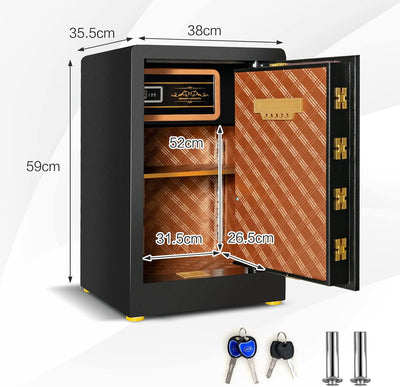COSTWAY 42,5L Safe Tresor mit Zahlenschloss | eingebauter abschliessbarer Box | abnehmbarem Regal |