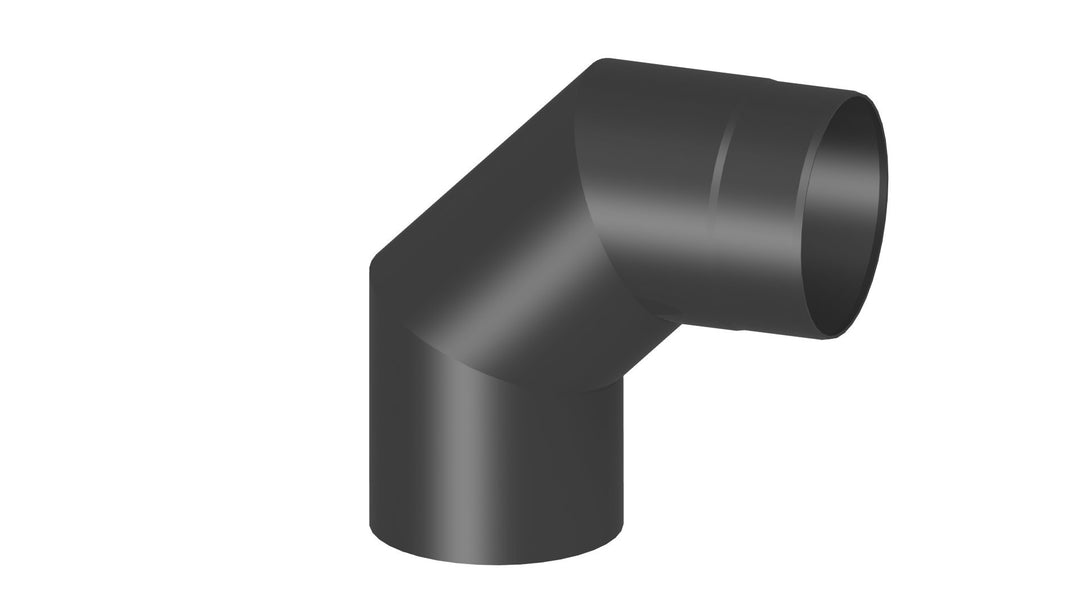 Ofenrohr Winkel 90° ohne Tür; 150mm Durchmesser, schwarz Ø 150 mm 90 Grad, Schwarz Ohne Tür, Ø 150 m