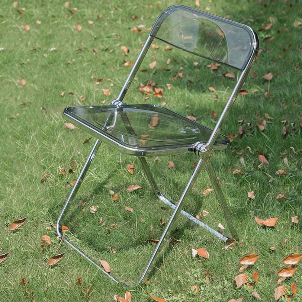 THINFAR Transparenter Klappstuhl für Bankett, Konferenz, Party, starker Obust, Rahmen aus Metall, Ac