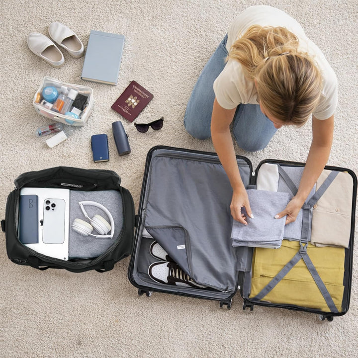 KONO Gross Rollkoffer Reisekoffer Set Gepäcksets 2 Teilig, 74cm Gross Trolley Koffer mit Ryanair Rei