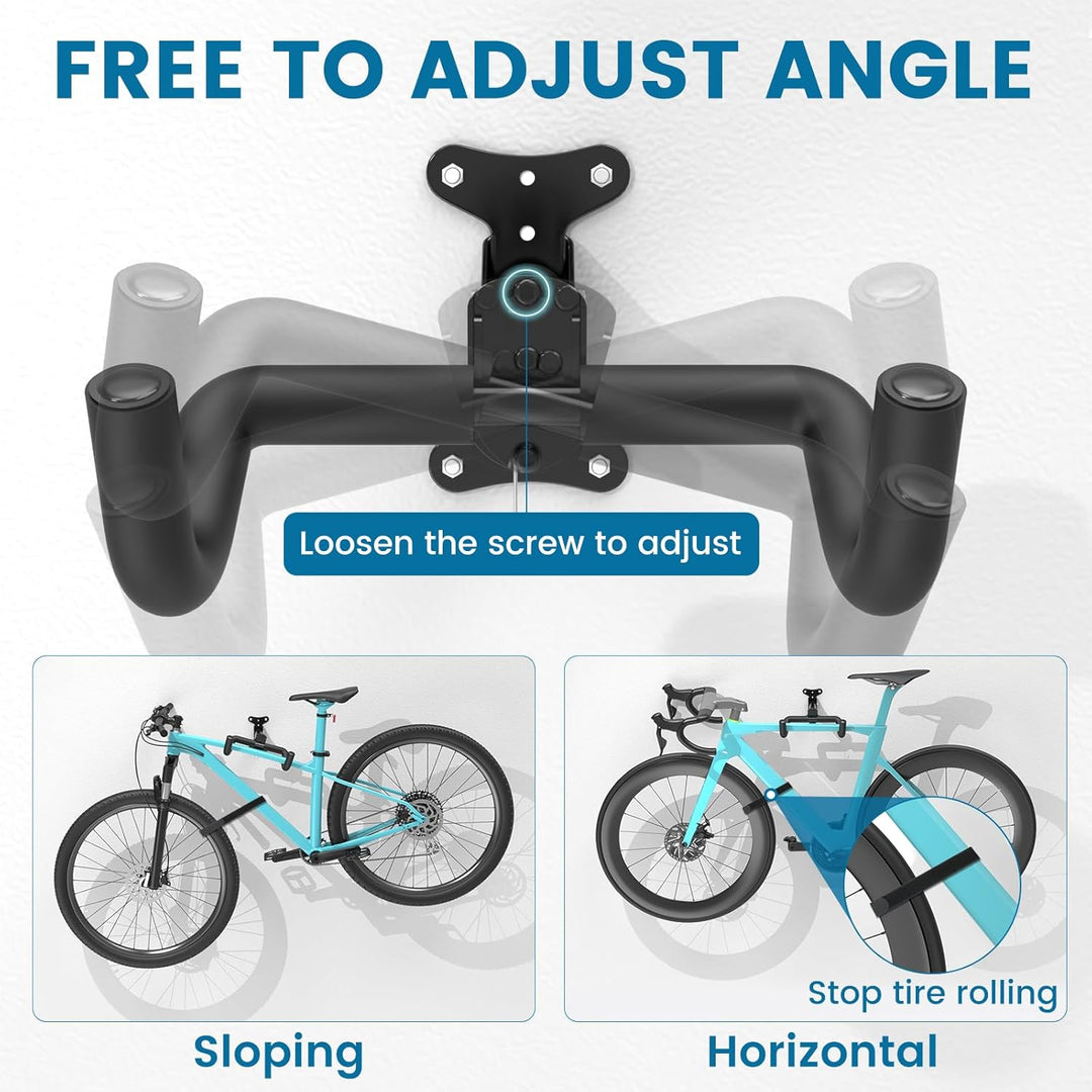 Housolution Fahrrad-Wandhalterung - EVA-Schaumstoff gepolstert, aus Carbonstahl, robust & verstellba