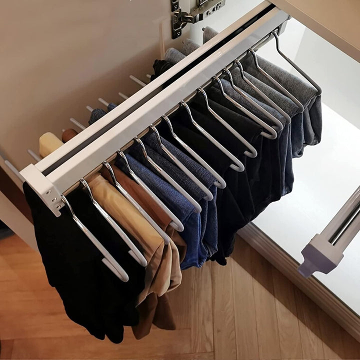 MAFAGE Ausziehbare Kleiderstange zum Herausziehen der Kleiderbügel Verstellbarer Kleiderschrank Tele