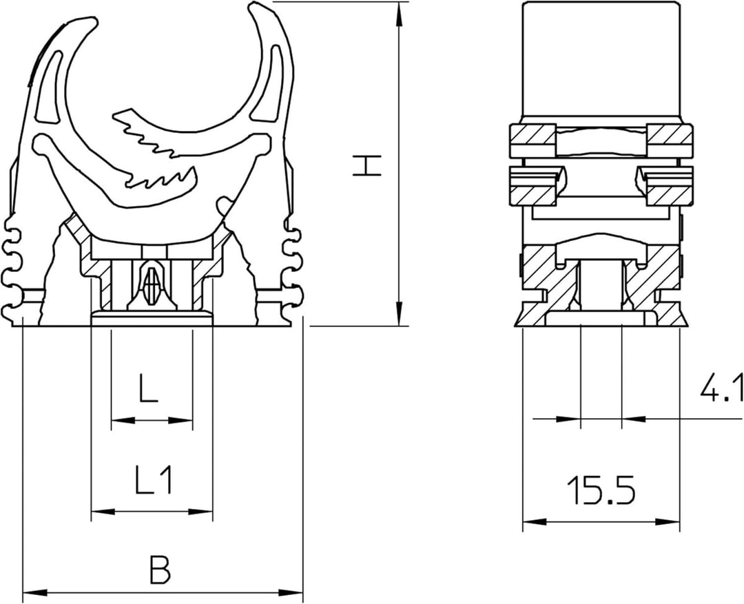 BETTERMANN Rohrschelle Quick M25, 24.3mm, Kst, gr M-Qu