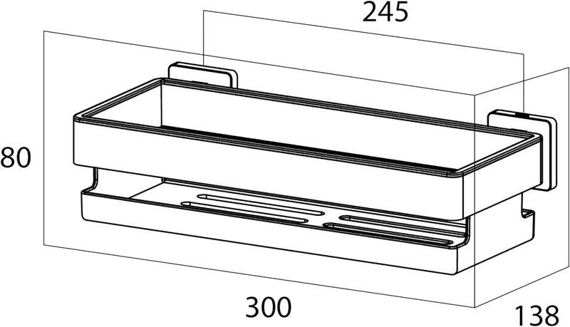 Tiger Dock Duschkorb, Premium-Duschablage aus verchromtem Edelstahl, mit herausnehmbaren Einsatz, B