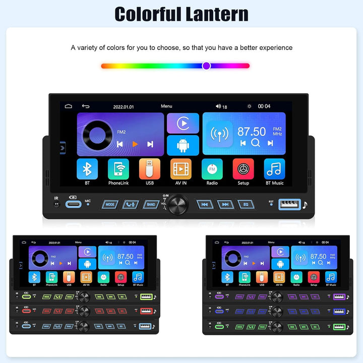 CAMECHO Autoradio 1 Din Wireless Carplay Android Auto Bluetooth 5.2 Radio mit 6.86 Zoll LCD Touchscr