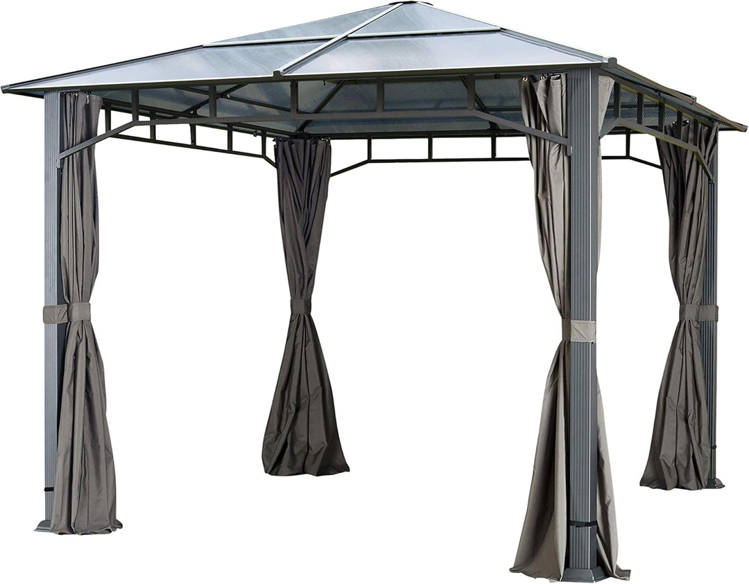 TOOLPORT 4 Seitenteile für Gartenpavillon Sunset Deluxe 3x3 m - Polyester ca. 180 g/m² - mit Reissve