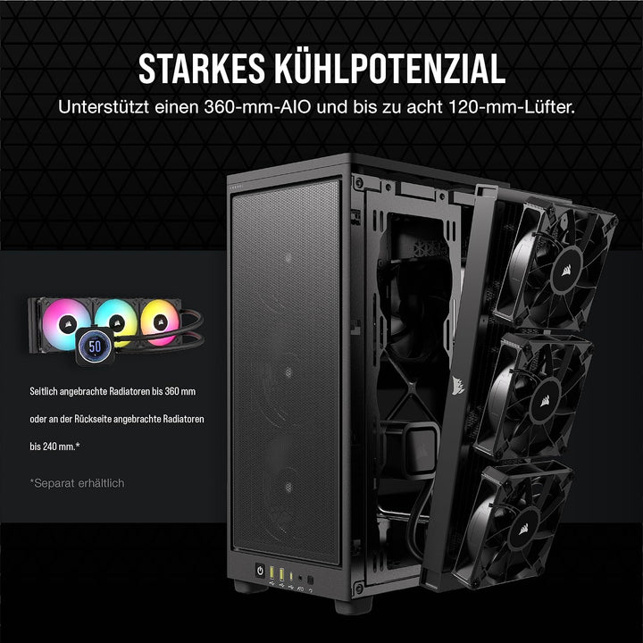 Corsair 2000D Airflow PC-Gehäuse Mini ITX – Format Mini ITX – Platten aus Netzstahl – DREI GPU-Steck