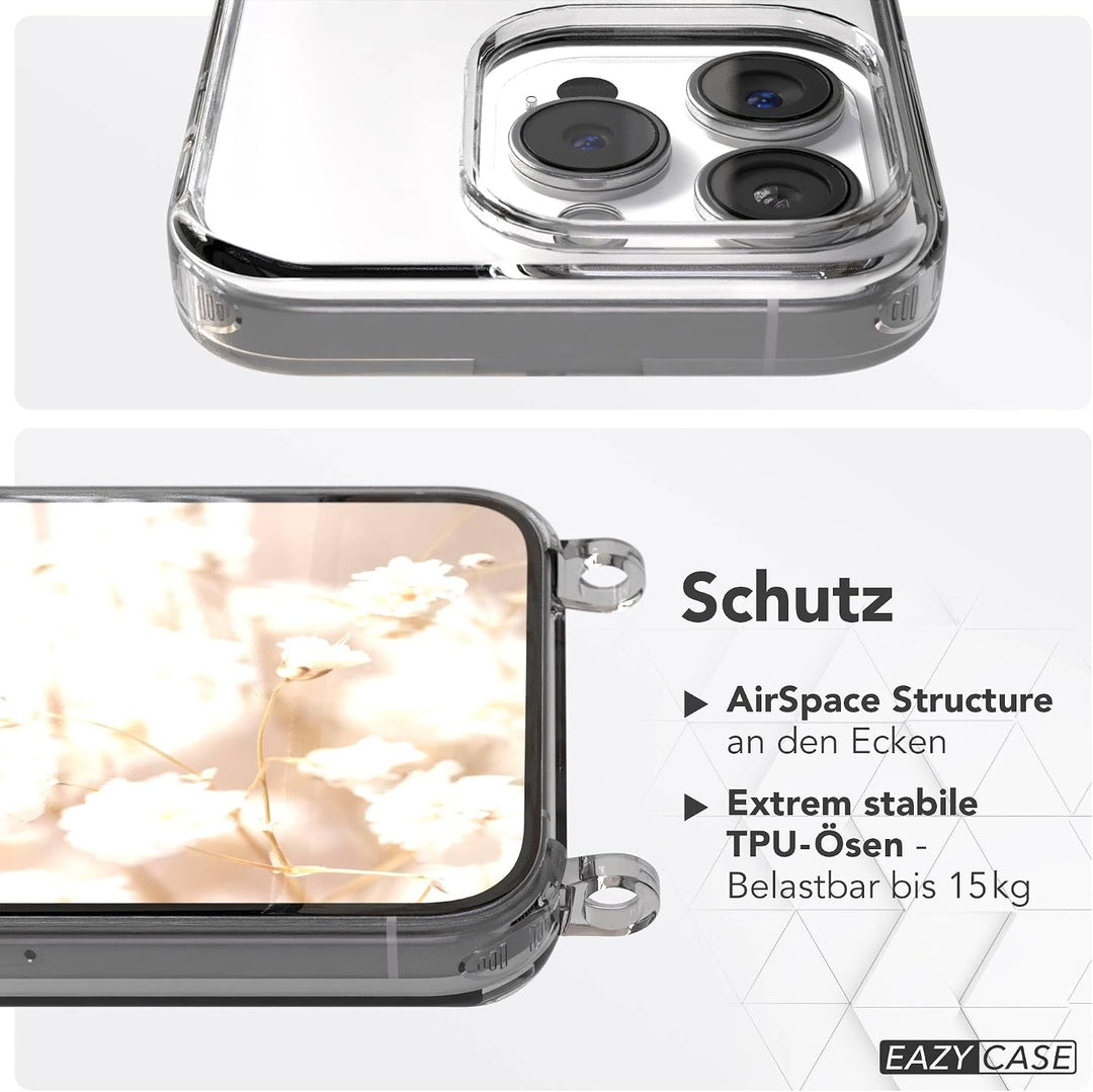 EAZY CASE Handykette - Verstellbares Taschenband kompatibel mit iPhone 15 Pro, Schulterriemen, Handy