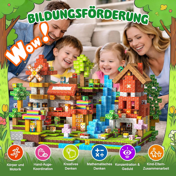 Magnetische Bausteine 330 PCS 2CM Magnetbausteine für Kinder ab 3 Jahre Blocks, Montessori Spielzeug
