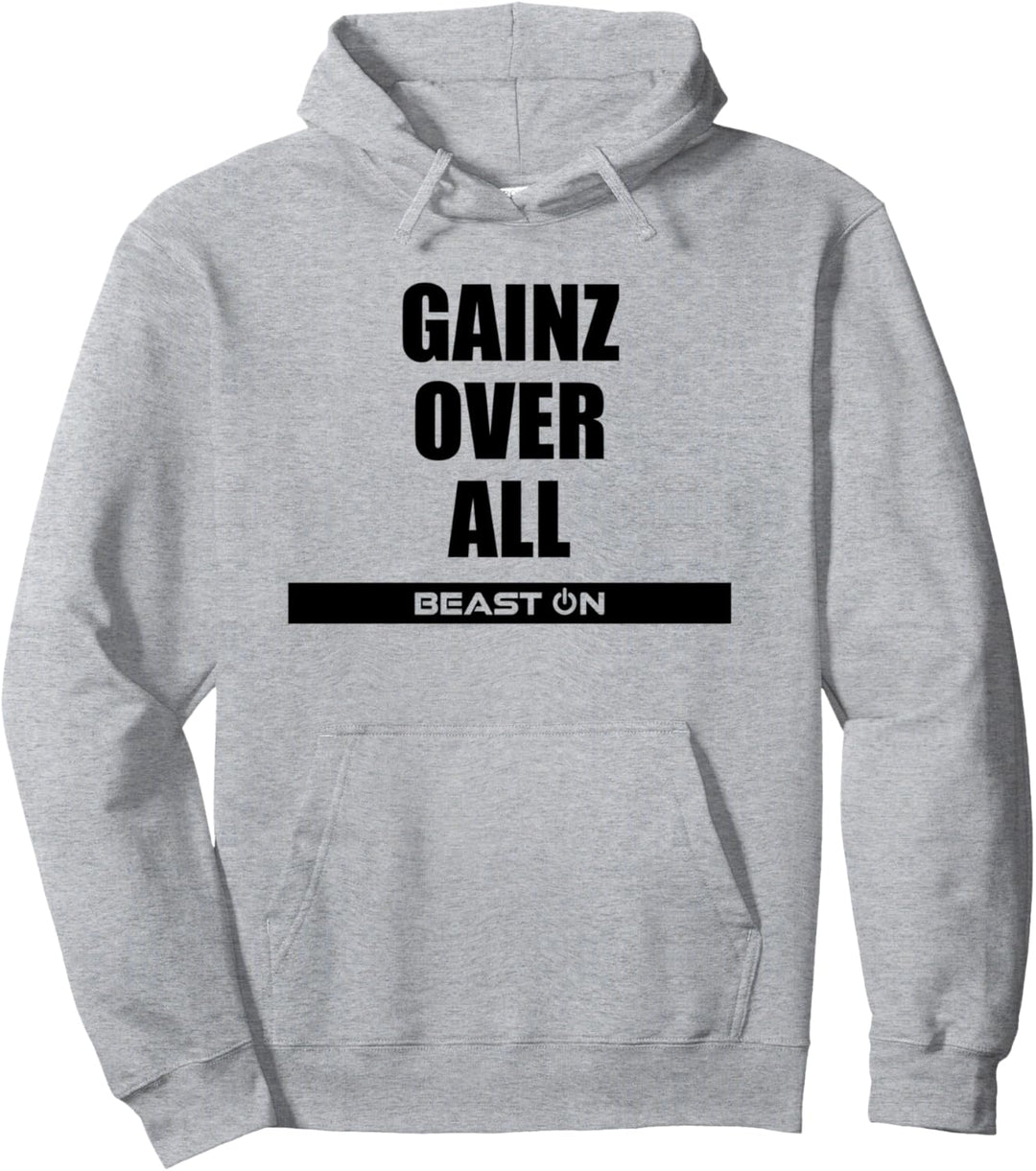 Gains Gainz over All Training Fitness Gym Motivation Sprüche Pullover Hoodie