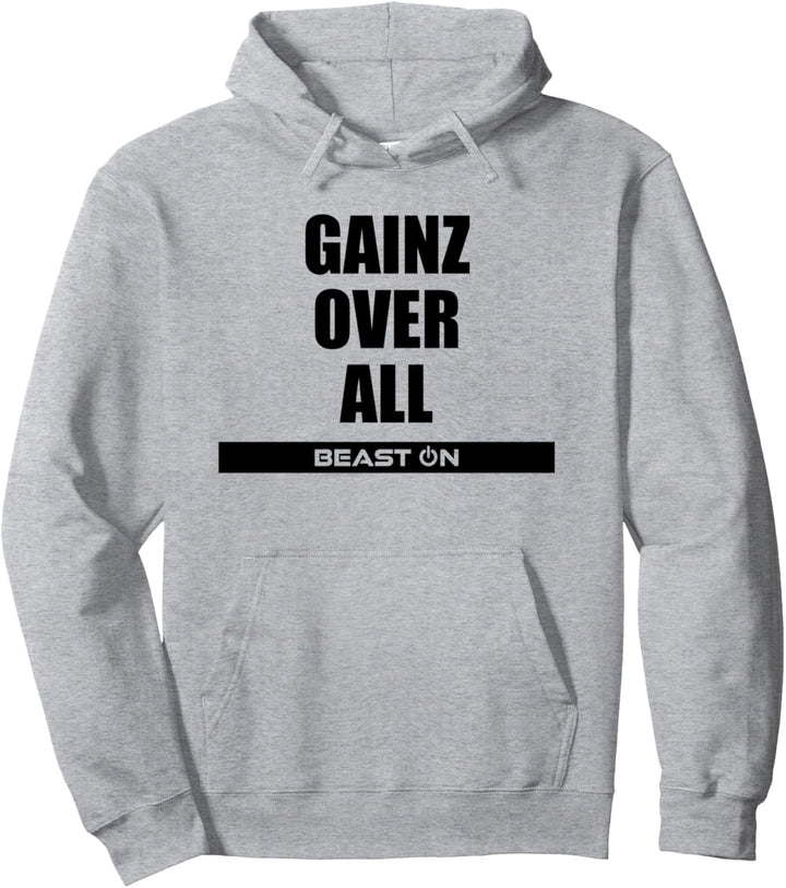 Gains Gainz over All Training Fitness Gym Motivation Sprüche Pullover Hoodie
