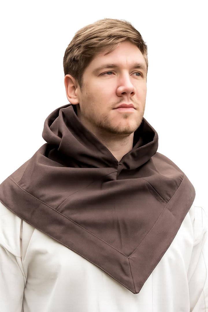 Battle-Merchant Mittelalter Gugel Skjoldehamn Damen Herren Baumwolle | Wikinger LARP Kapuze Kostüm K