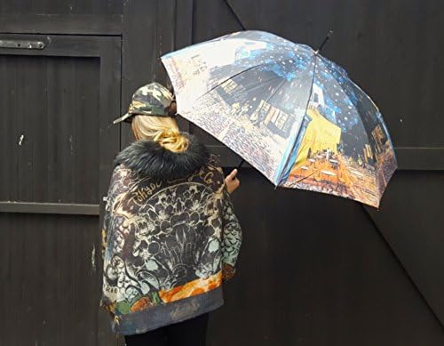 VON LILIENFELD Taschenschirm Regenschirm Vincent Van Gogh: Nachtcafé Windfest Auf-Zu-Automatik Stabi
