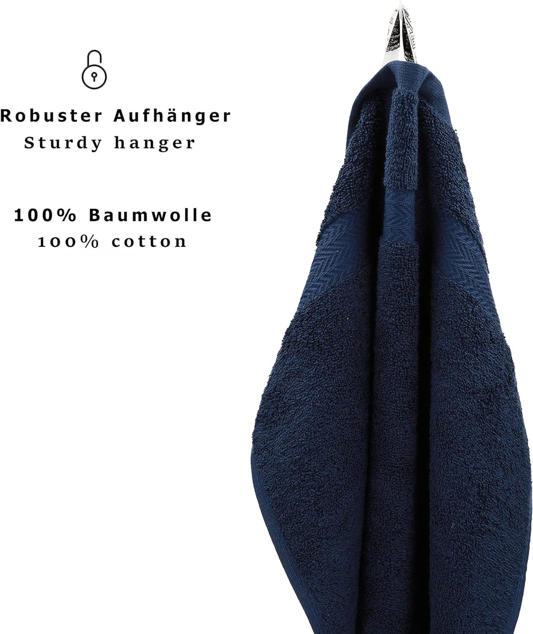 Betz 8 Stück Handtücher Set Grösse 50 x 100 cm Handtuch Premium 100% Baumwolle Farbe dunkelblau, Dun